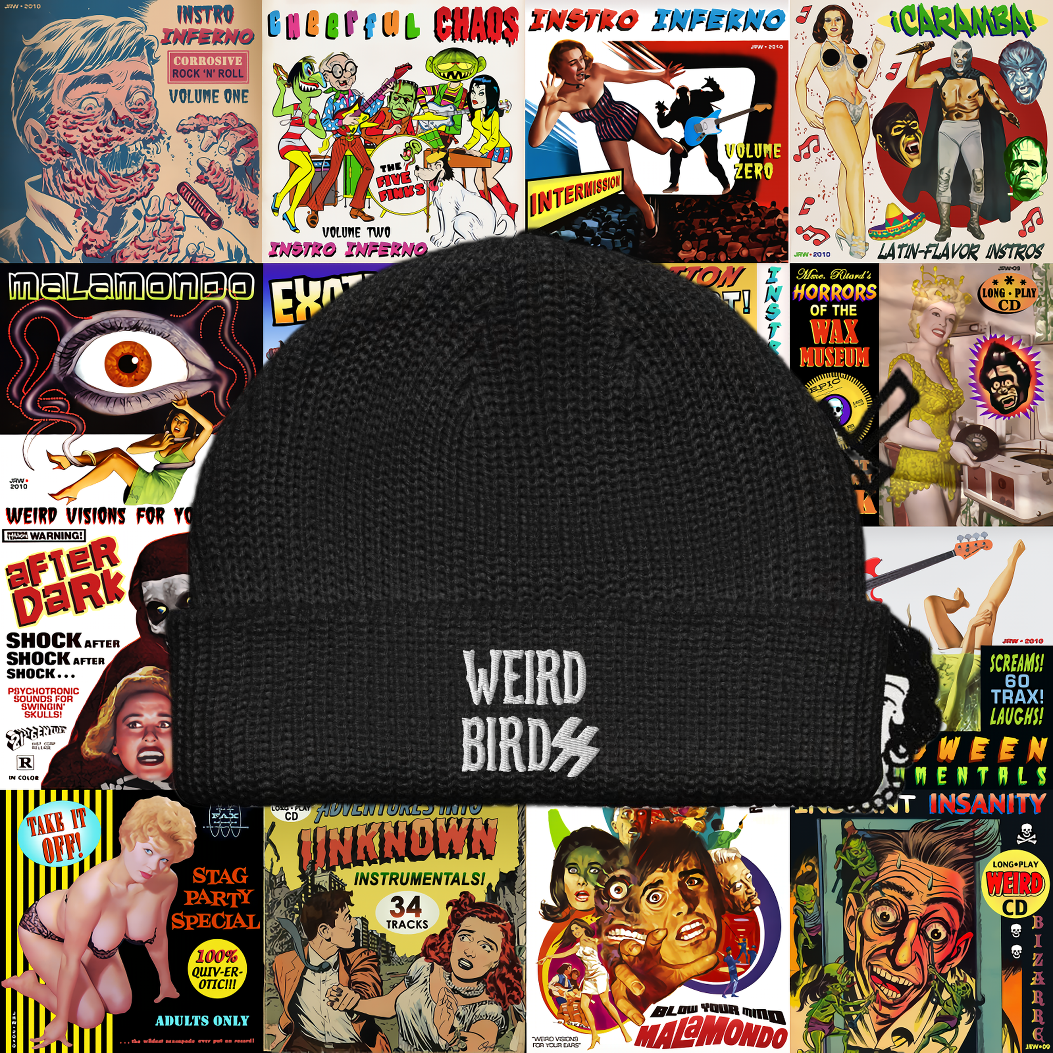 Bonnet brodé "Defend your local" de Weird Birdss