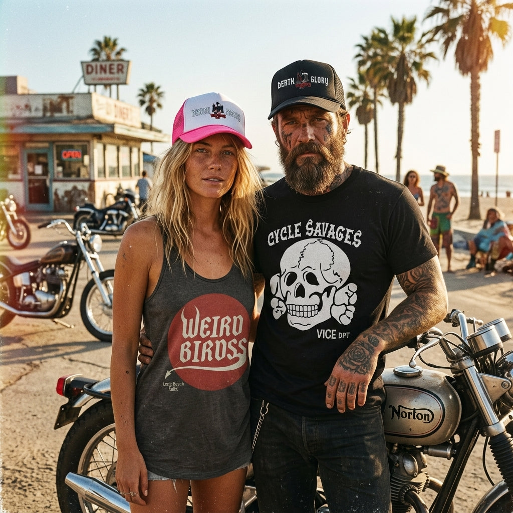 T-shirt "Cycle savages" de Weird Birds
