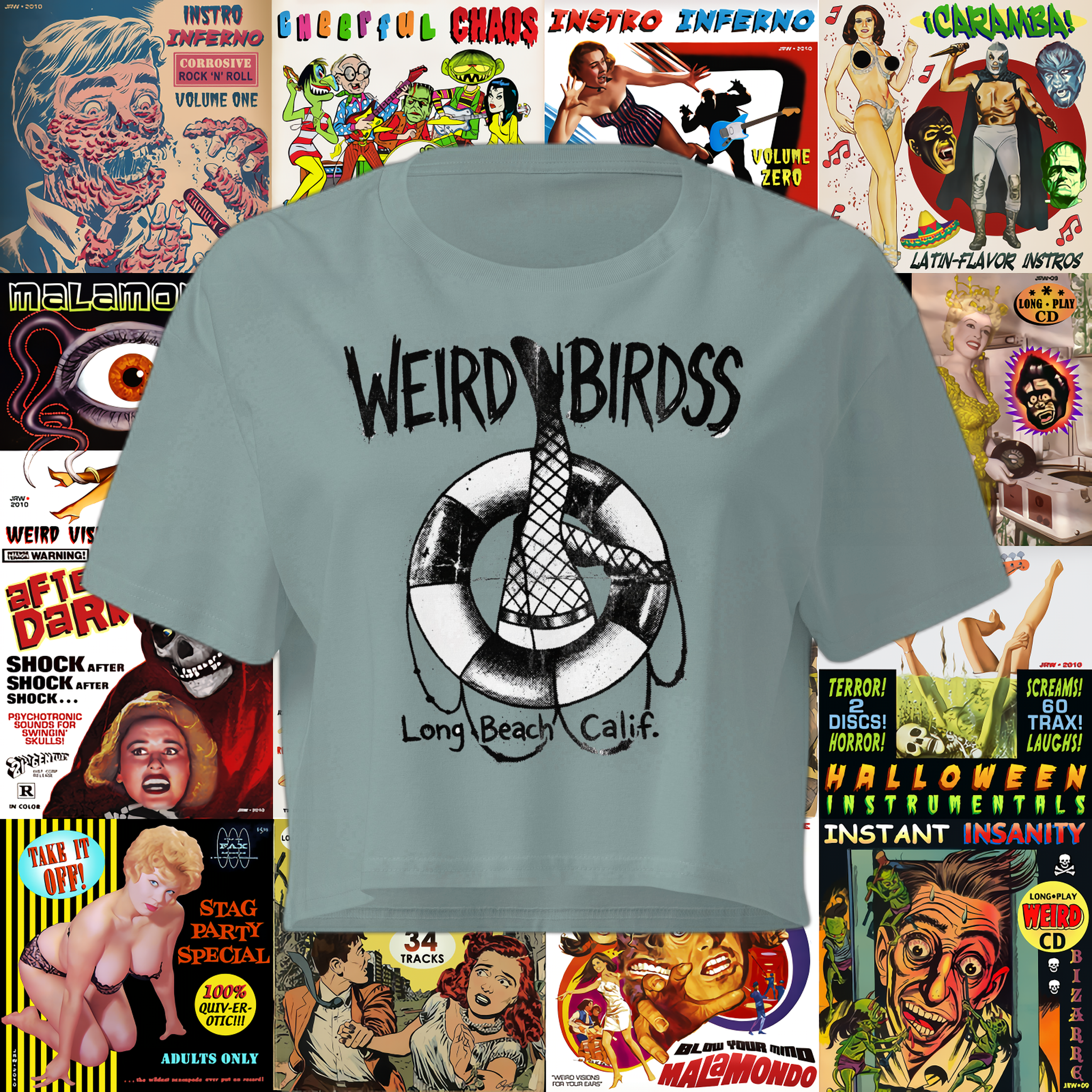 Crop top "Fishnet lifebuoy" de weird Birdss