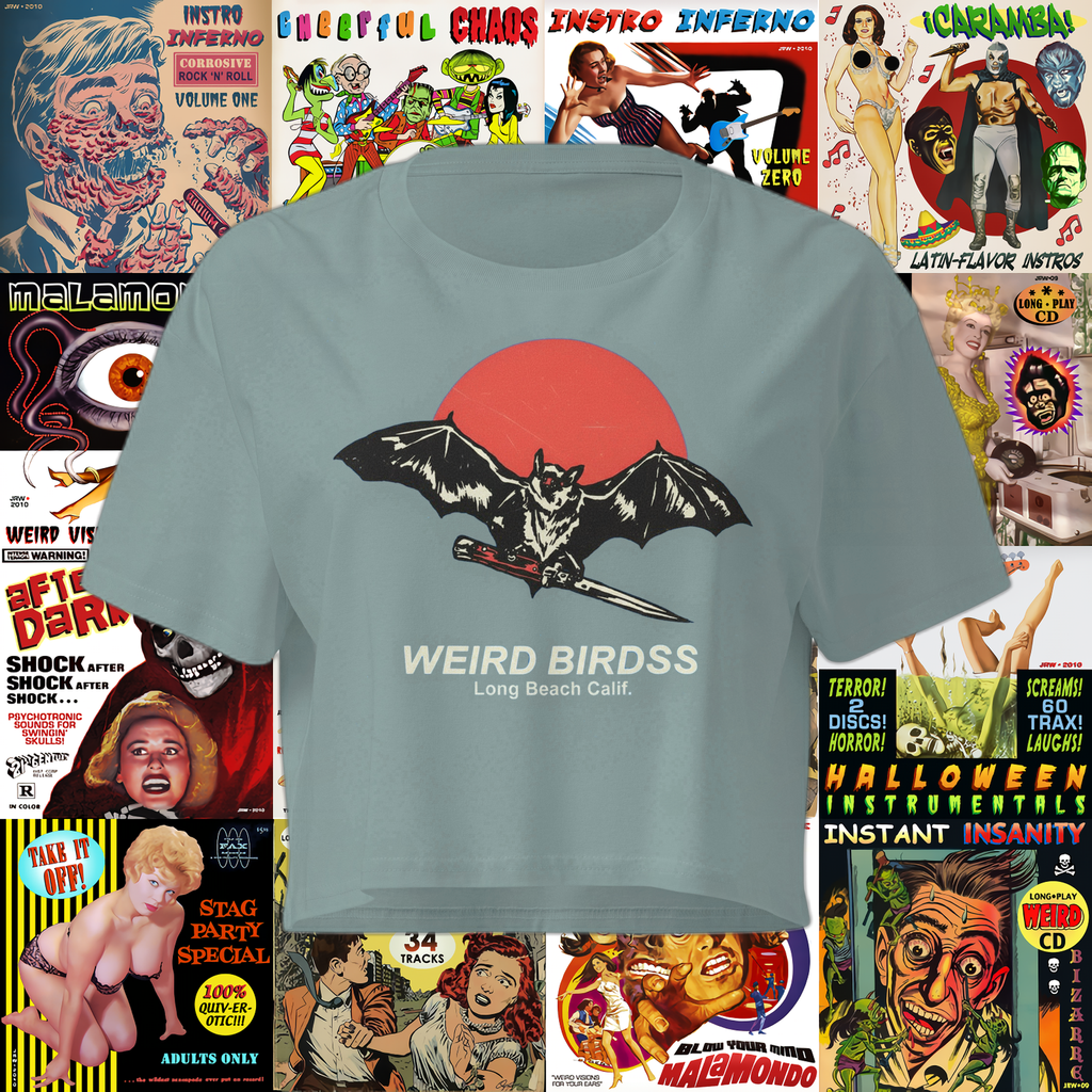 Crop top "Midnight bat" de Weird Birdss