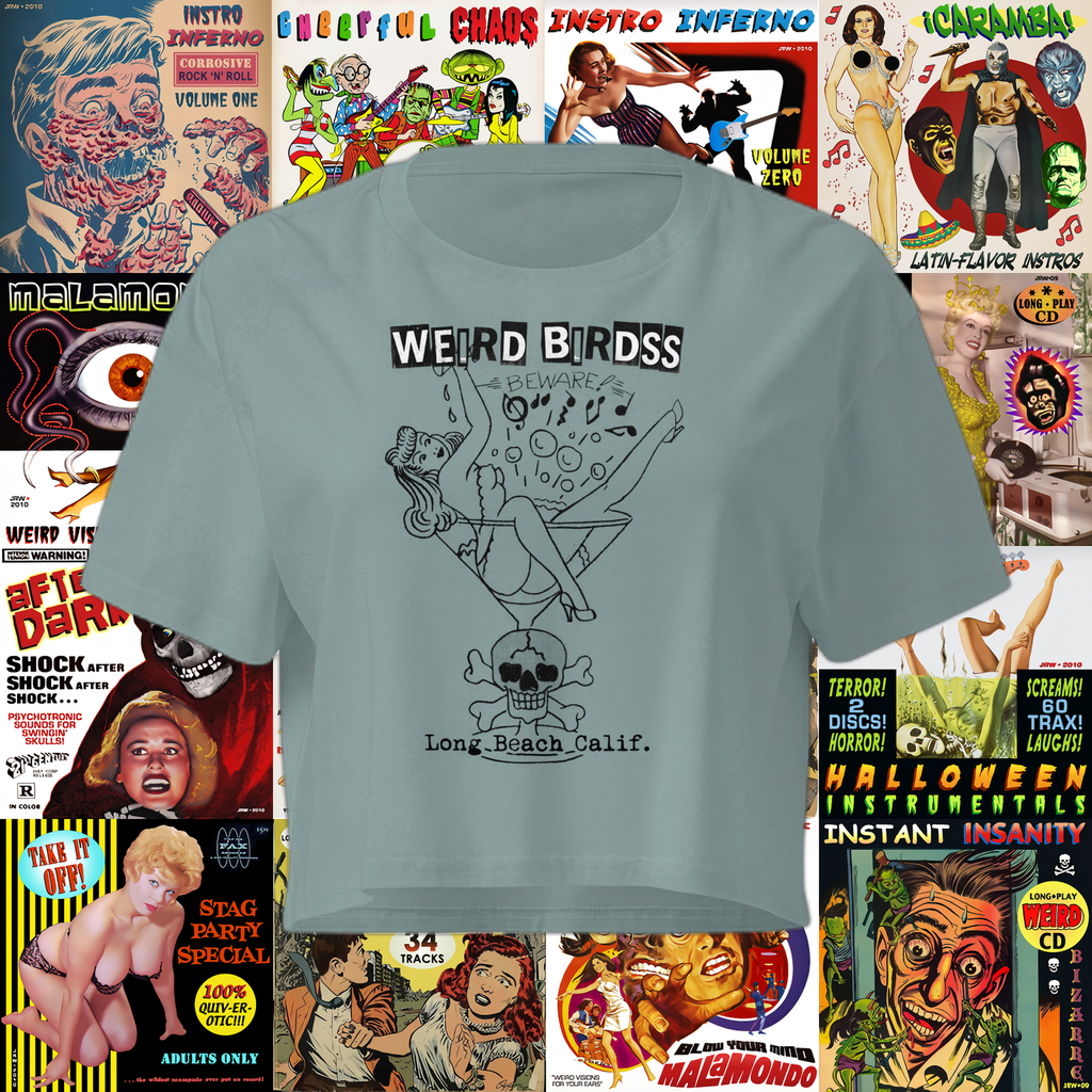 Crop top "Skull & Martini" de Weird Birds