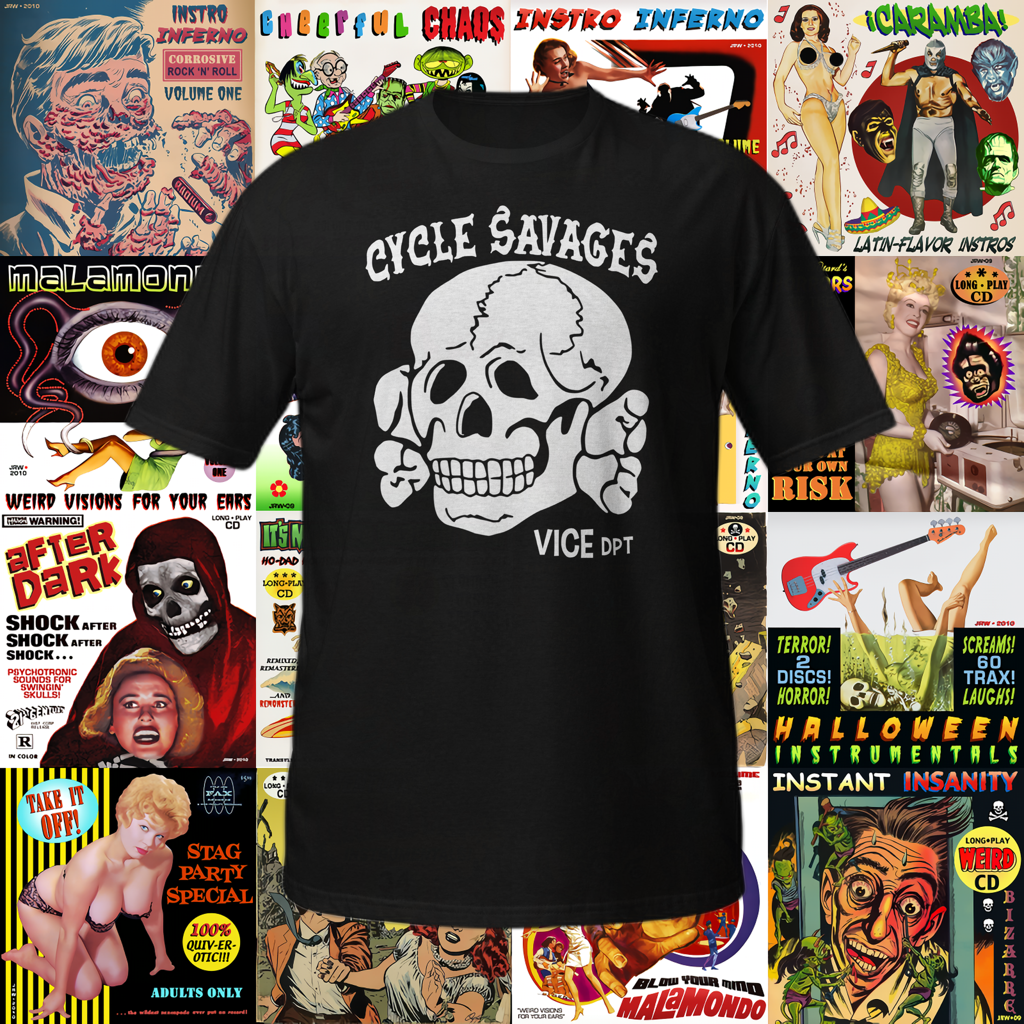 T-shirt "Cycle savages" de Weird Birds