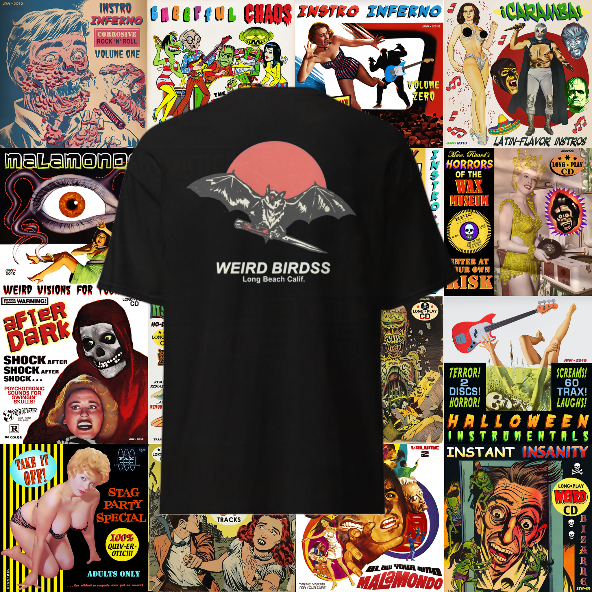 T-shirt "Midnight bat" de Weird Birdss